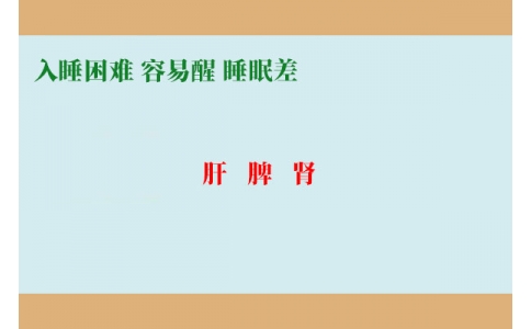 入睡困難調(diào)肝，容易醒調(diào)脾，睡眠差調(diào)腎
